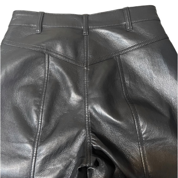 Aritzia Wilfred Rebel High Rise Vegan Leather Straight Leg Black Pants Size 2 26 - Picture 11 of 15